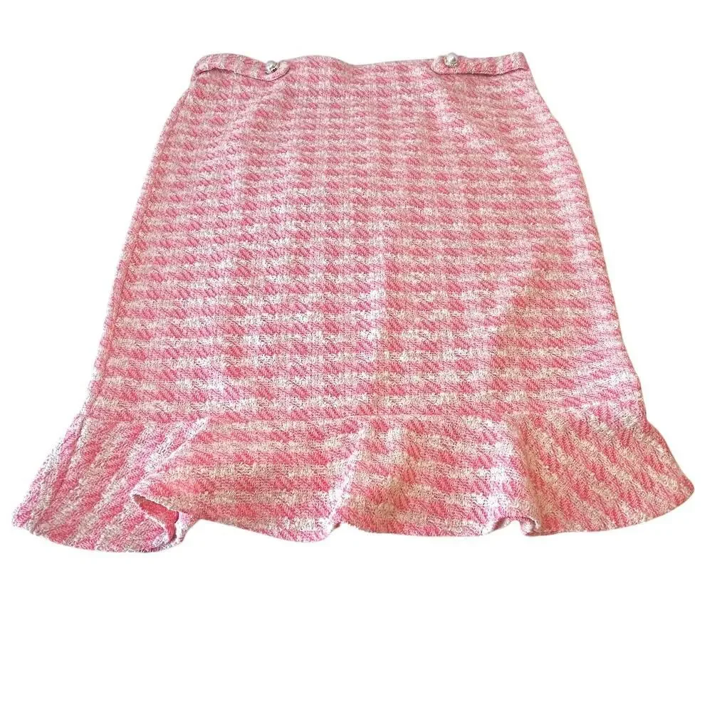BARBIE, Coquette, Office Siren, PINK Tweed Skirt Women's Large - Picture 2 of 8